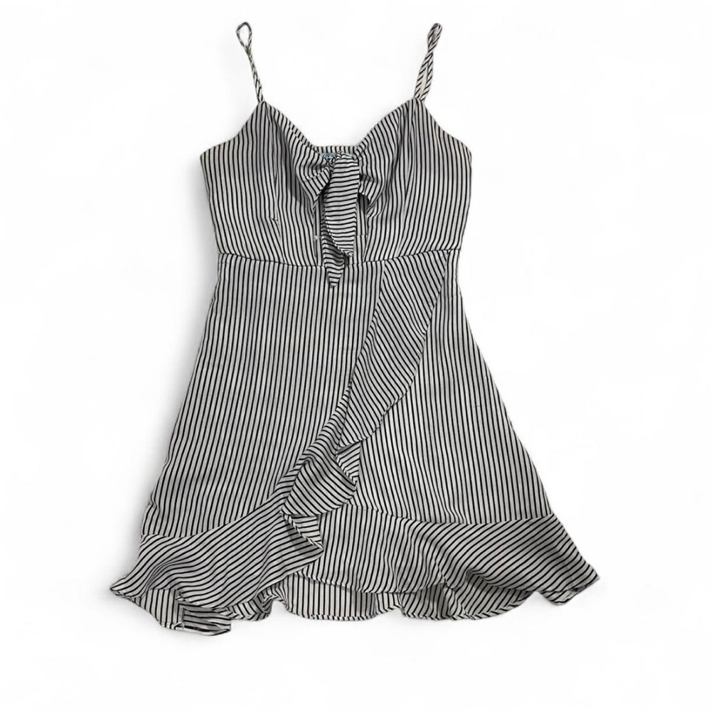 She + Sky Black and White Striped Kids Dress